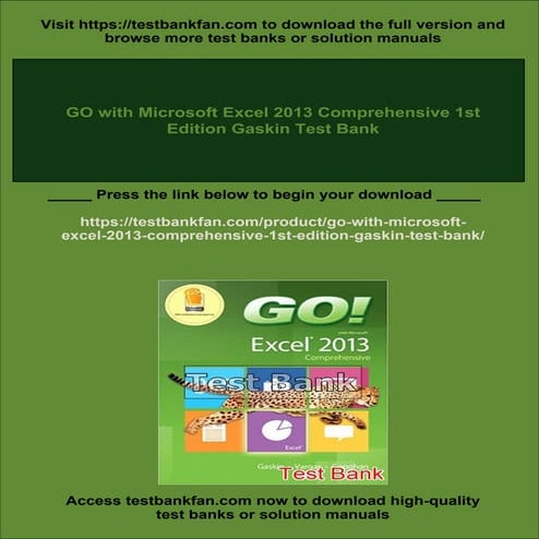 GO with Microsoft Excel 2013 Comprehensive 1st Edition Gaskin Test Bank ...