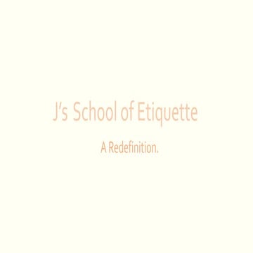 J’s School of Etiquette