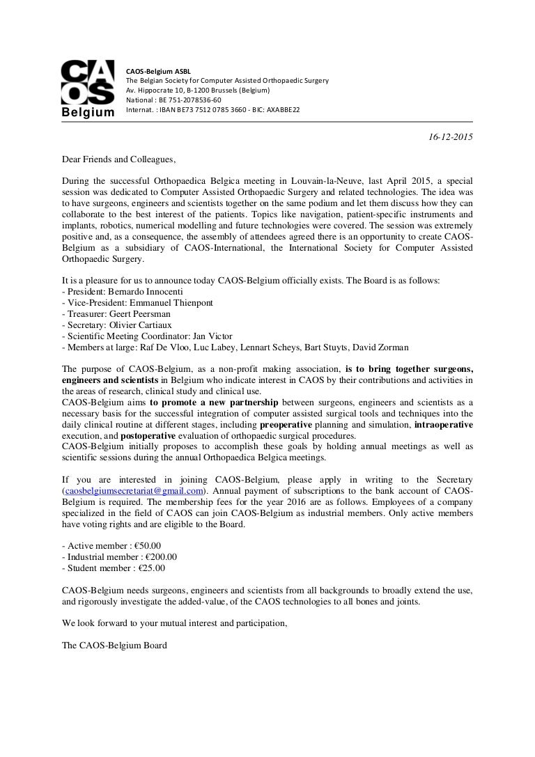 CAOS-Belgium invitation letter