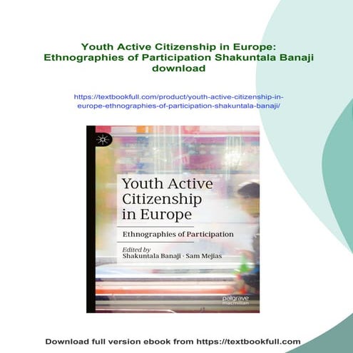 Youth Active Citizenship in Europe: Ethnographies of Participation ...