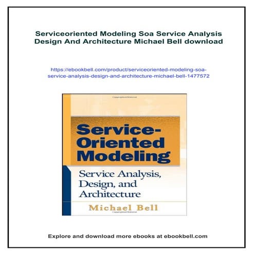 Serviceoriented Modeling Soa Service Analysis Design And Architecture Michael...