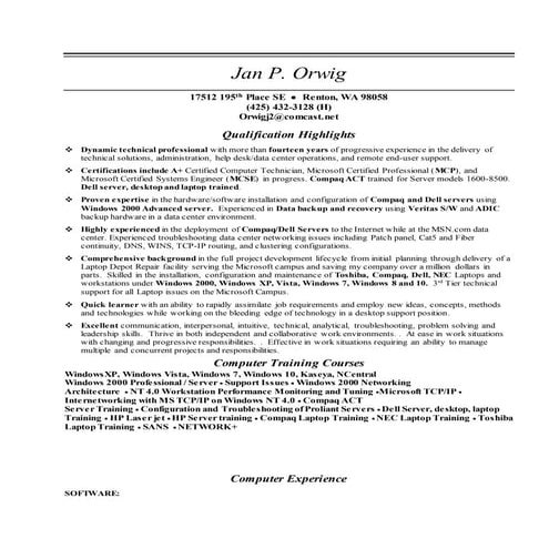 Jan P[1]. Orwig Resume 11-27-16