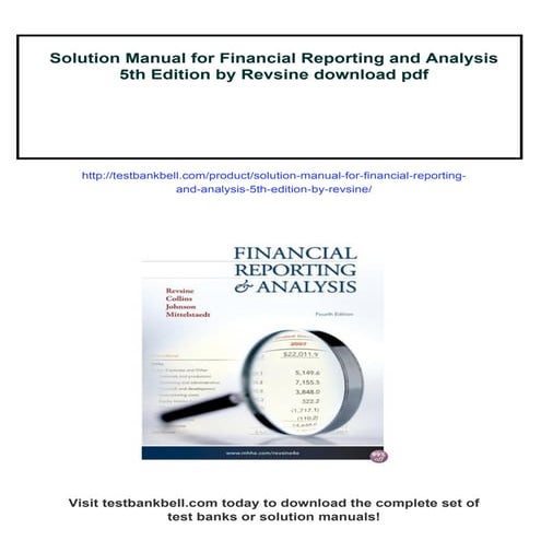 Solution Manual for Financial Reporting and Analysis 5th Edition by ...