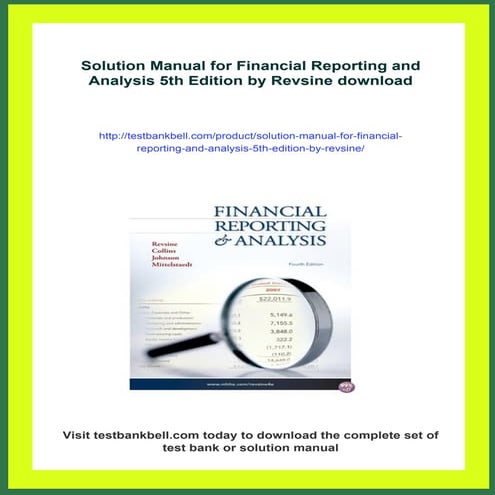 Solution Manual for Financial Reporting and Analysis 5th Edition by ...