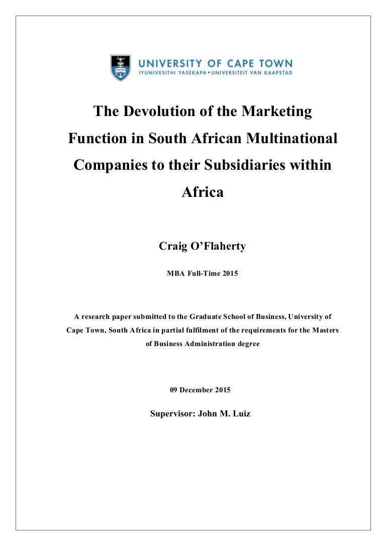 Dissertation report for mba
