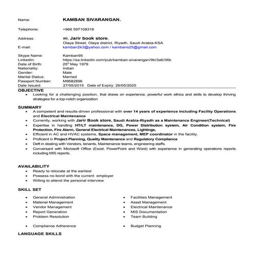CV Vinay | DOCX
