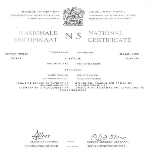 9. N5 National Certificate