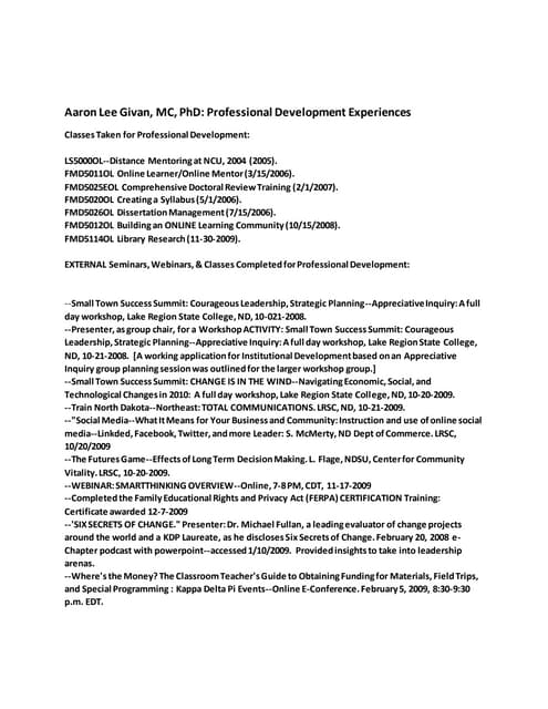 Aaron Lee Givan, MC, PhD--Professio...