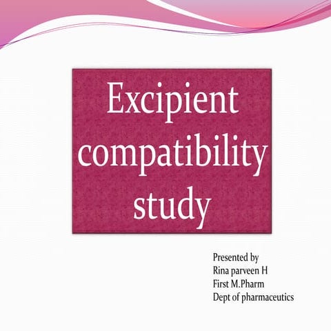 Drug excipient Compatibility | PDF