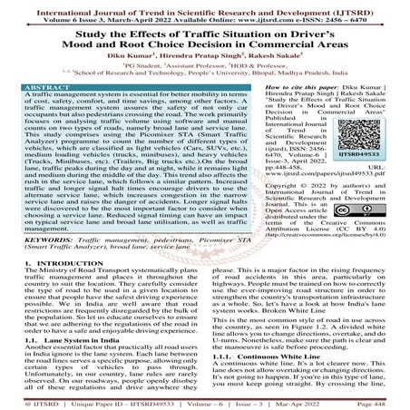Study the Effects of Traffic Situation on Driver’s Mood and Root Choice Decis...