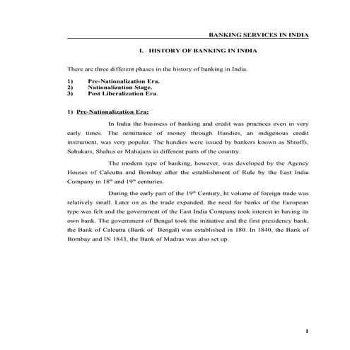 74   banking services in india