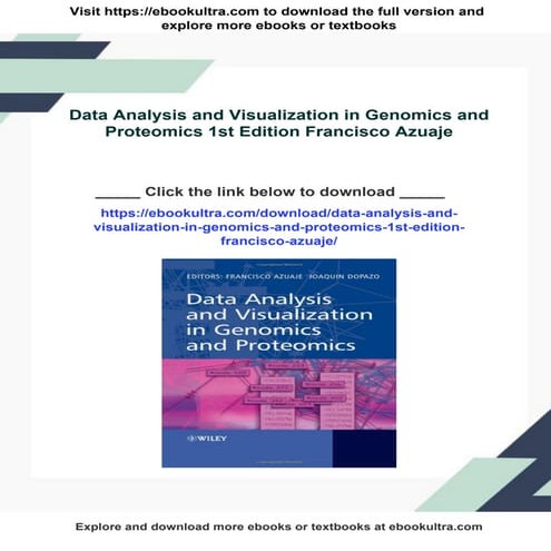 Data Analysis and Visualization in Genomics and Proteomics 1st Edition Franci...