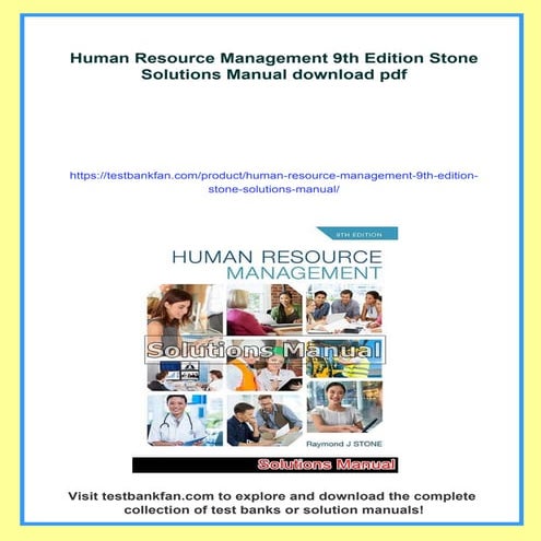 Human Resource Management 9th Edition Stone Solutions Manual | PDF