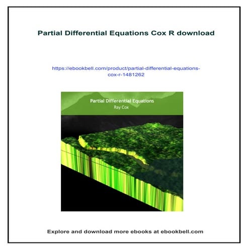 Download full ebook of Partial Differential Equations Cox R instant download pdf