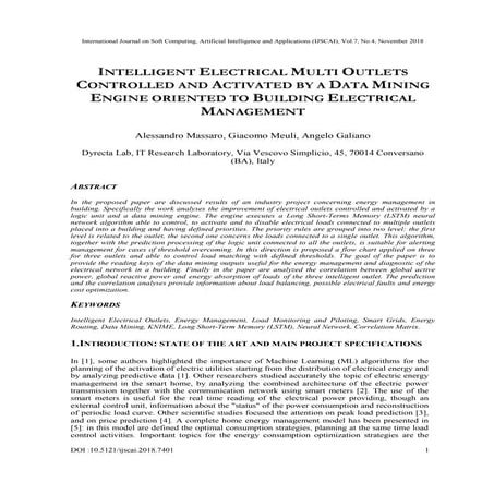 Intelligent Electrical Multi Outlets Controlled and Activated by a Data Minin...