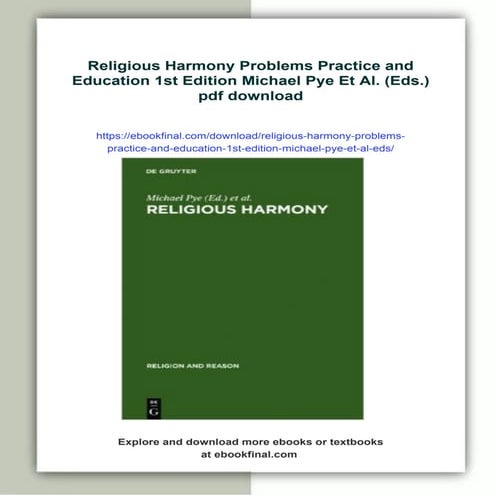 Religious Harmony Problems Practice and Education 1st Edition Michael ...