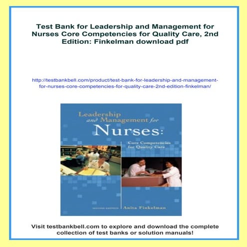 Test Bank for Leadership and Management for Nurses Core Competencies ...