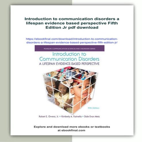Introduction to communication disorders a lifespan evidence based ...