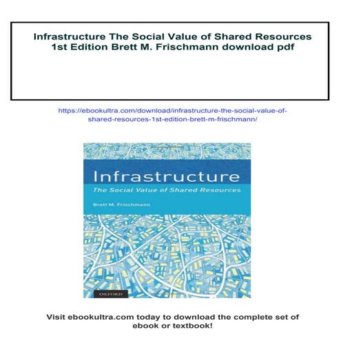Infrastructure The Social Value of Shared Resources 1st Edition Brett M. Fris...