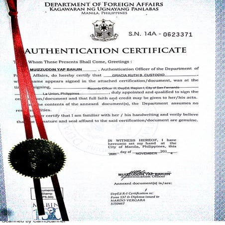 Nardo Vergara Certificates