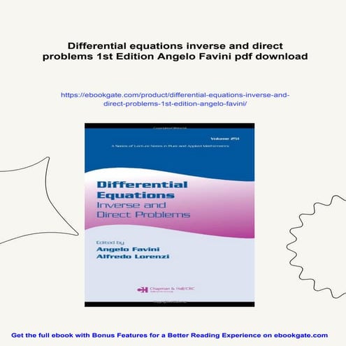 Differential equations inverse and direct problems 1st Edition Angelo Favini