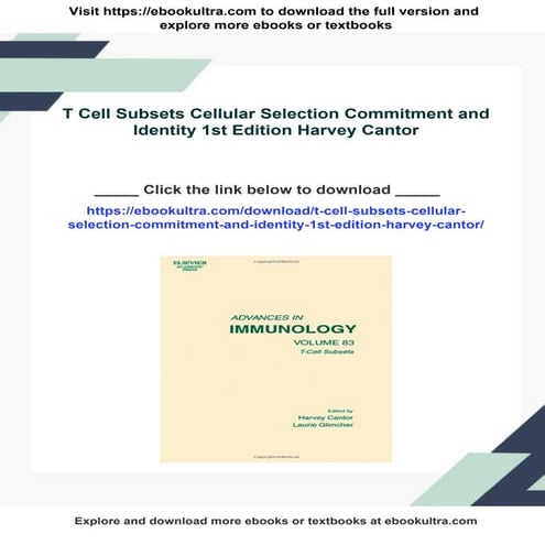 T Cell Subsets Cellular Selection Commitment and Identity 1st Edition ...
