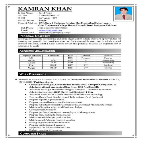 Kamran Khan update  Cv