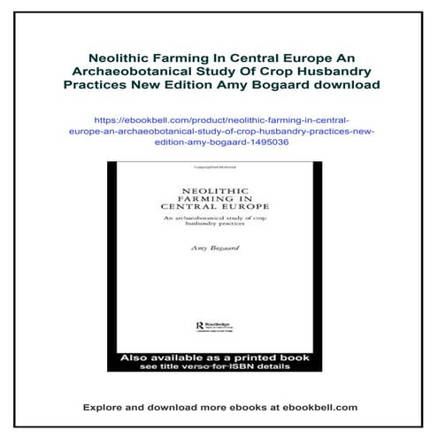 Neolithic Farming In Central Europe An Archaeobotanical Study Of Crop ...