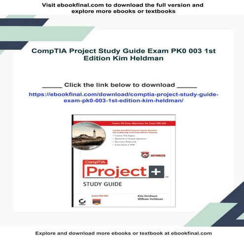CompTIA Project Study Guide Exam PK0 003 1st Edition Kim Heldman