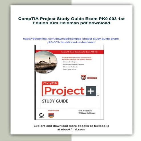 CompTIA Project Study Guide Exam PK0 003 1st Edition Kim Heldman