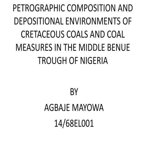 PETROGRAPHIC COMPOSITION AND DEPOSITIONAL ENVIRONMENTS OF CRETACEOUS COALS