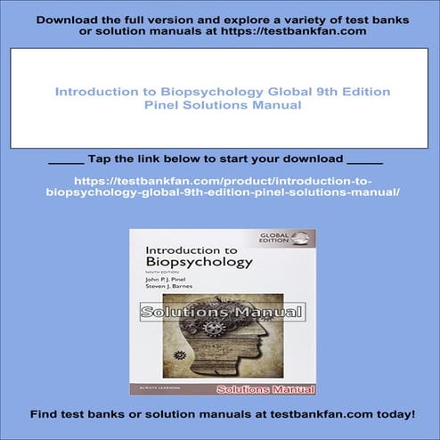 Introduction to Biopsychology Global 9th Edition Pinel Solutions Manual ...