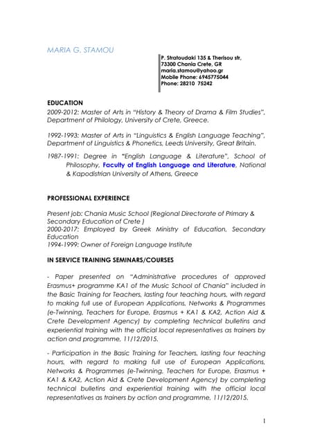 CV - in English