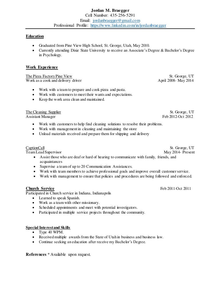 Job Resume 2017