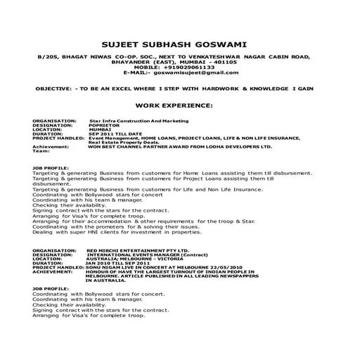 Sujeet resume