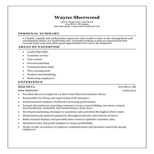 Resume Wayne