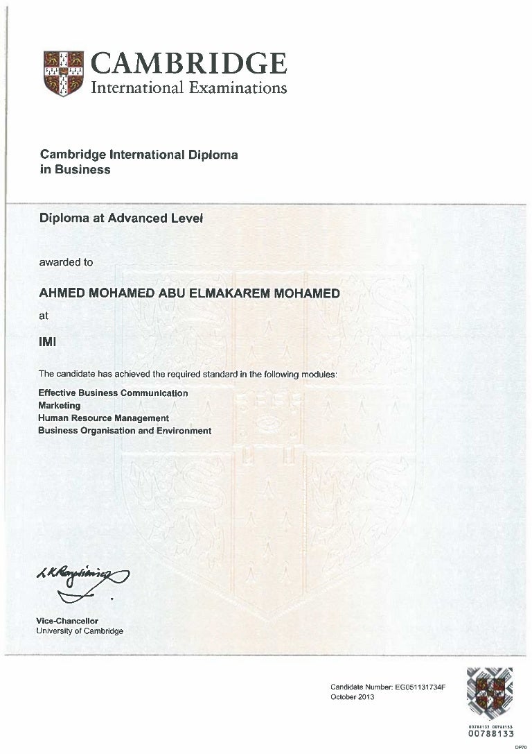 Cambridge Diploma