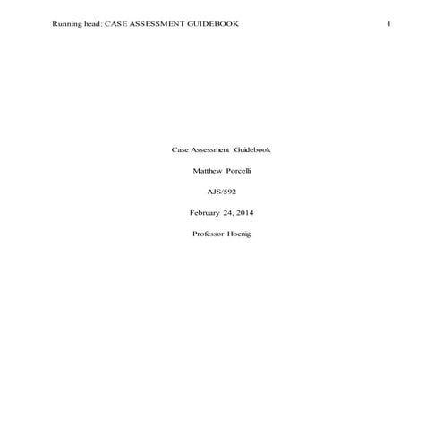 Case Assessment Guidebook