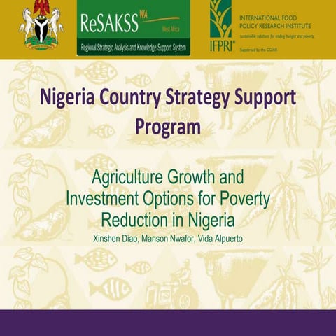 Nigeria Country Strategy Support Program: Agriculture Growth and Investment O...