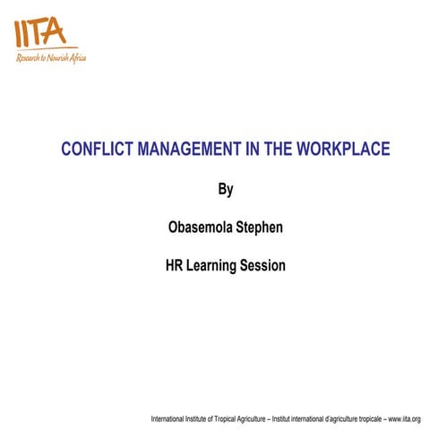 Conflict management in the workplace