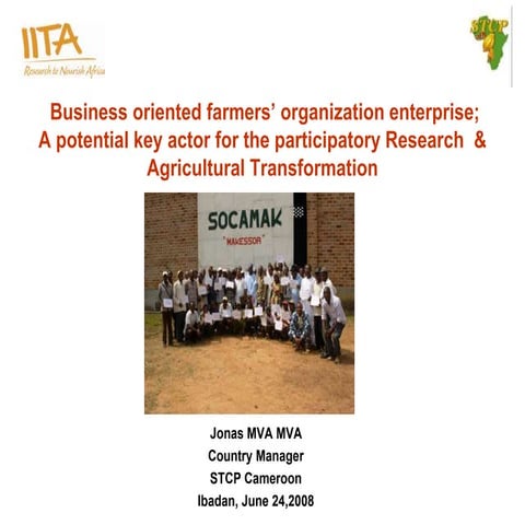 Business oriented farmers’ organization enterprise; A potential key actor for...