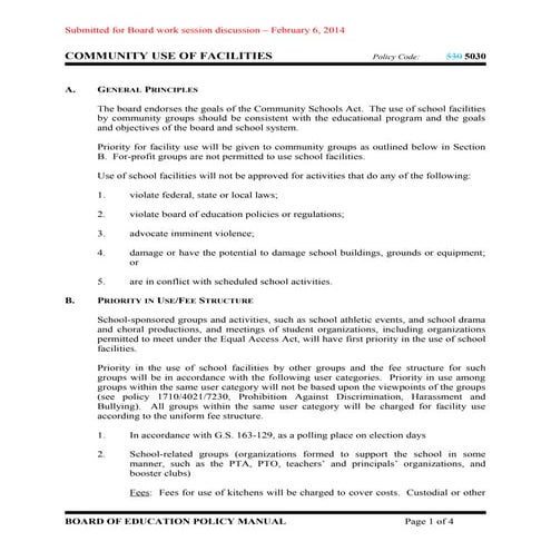 7 5030 community use of facilities