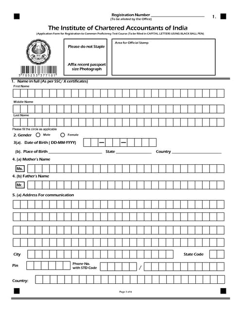 CA - CPT course registration form