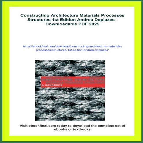 Constructing Architecture Materials Processes Structures 1st Edition Andrea D...