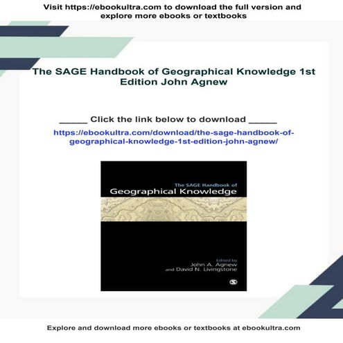 The SAGE Handbook of Geographical Knowledge 1st Edition John Agnew | PDF