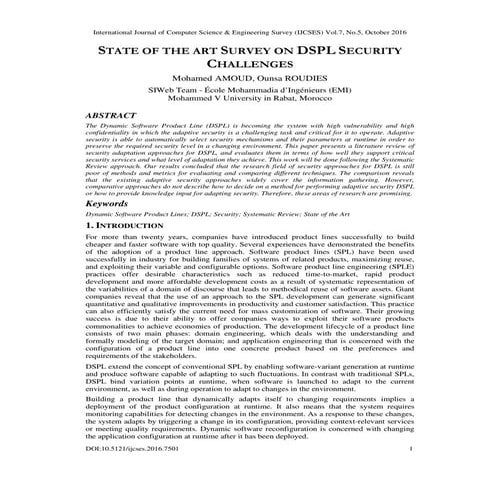 STATE OF THE ART SURVEY ON DSPL SECURITY CHALLENGES