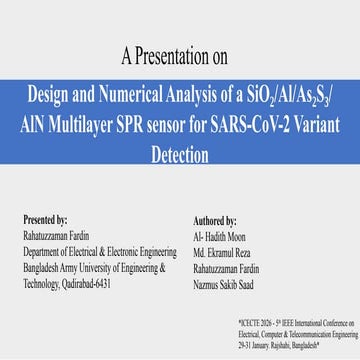 Design and Numerical Analysis of Multilayer SPR Sensor for SARS-CoV-2 ...