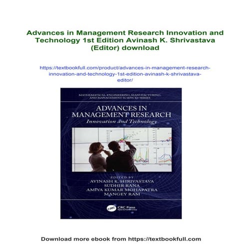 Advances in Management Research Innovation and Technology 1st Edition Avinash...
