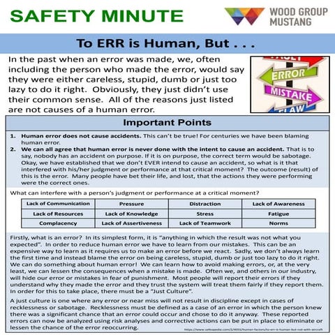 To ERR is Human, But . . .