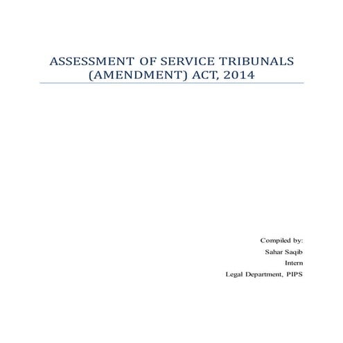 Assessment of Service Tribunals (Amendment) Act 2014